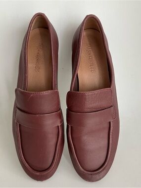 Madewell Lacey Size 8 Burgundy Leather Loafers Preppy Dark Academia